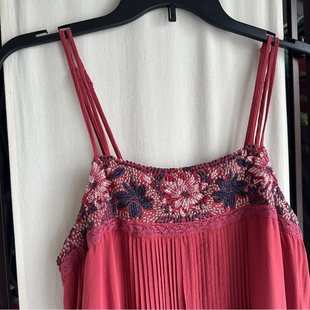 American Eagle Embroidered Mini Viscous Dress or Tunic Mauve / Rose Size M